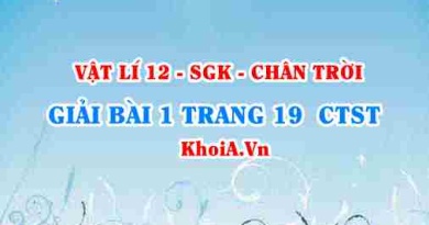 Bài 1 trang 19 Vật lí 12 Chân trời Sáng tạo